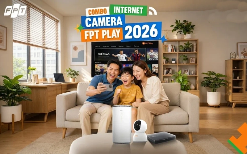 Đăng ký gói Sky Eyes3 Play4 Max có ngay combo 3 trong 1 bao gồm Internet, Camera và Truyền hình của FPT