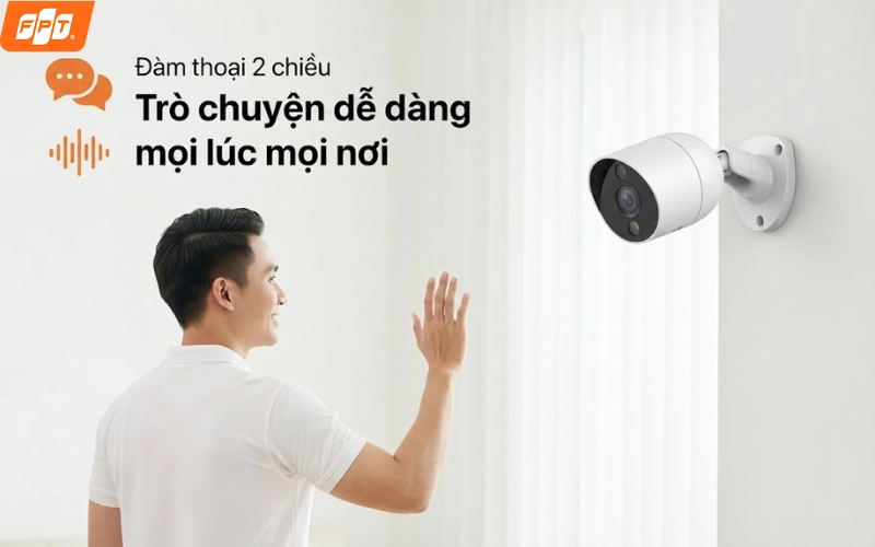 Tính năng đàm thoại hai chiều trực tiếp qua camera FPT Play 4 trên ứng dụng điện thoại