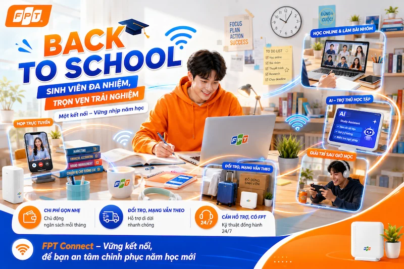 Internet FPT đồng hành với sinh viên trong mọi công việc