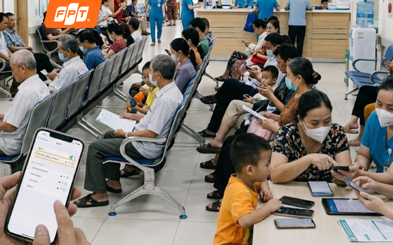 Thao tác kết nối pass wifi bệnh viện trên điện thoại