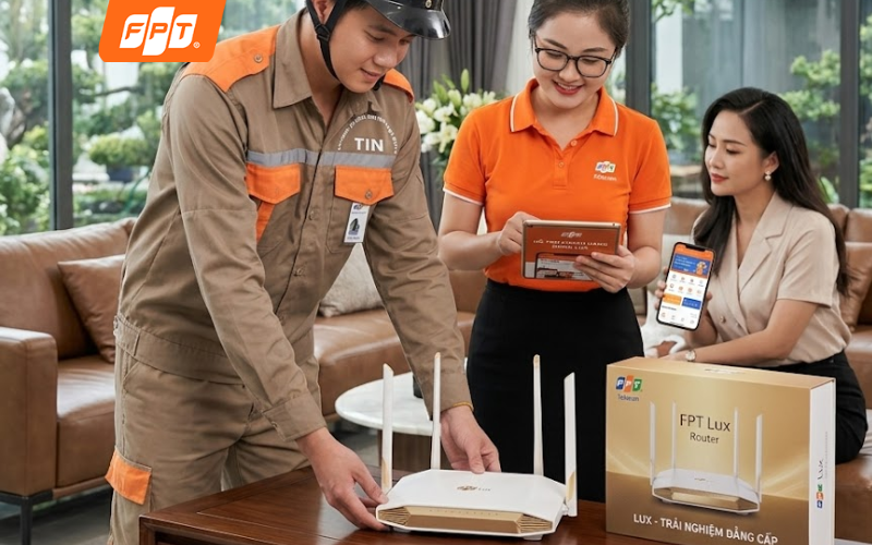 Đặc quyền dịch vụ chăm sóc khách hàng ưu tiên hỗ trợ kỹ thuật tận nơi trong 60 phút dòng Lux FPT