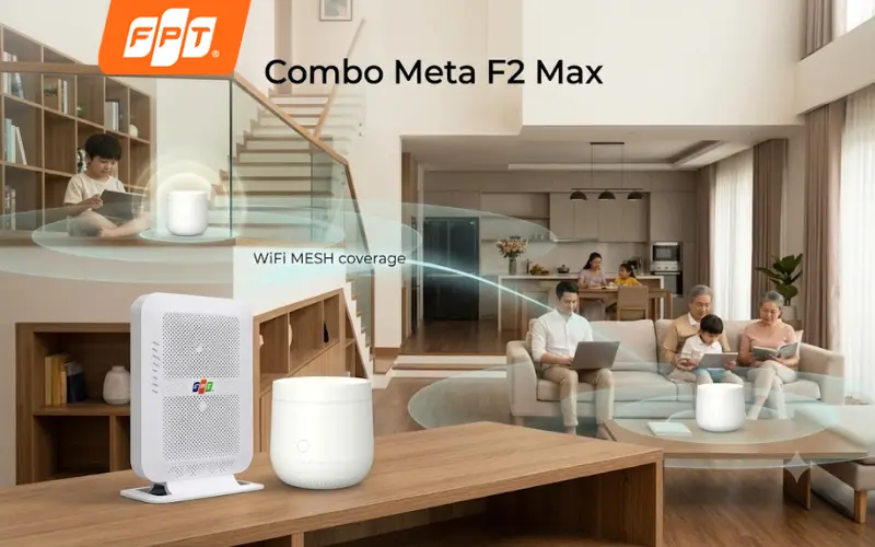 Combo Meta F2 Max 2 Access Point phủ sóng biệt thự nhiều tầng