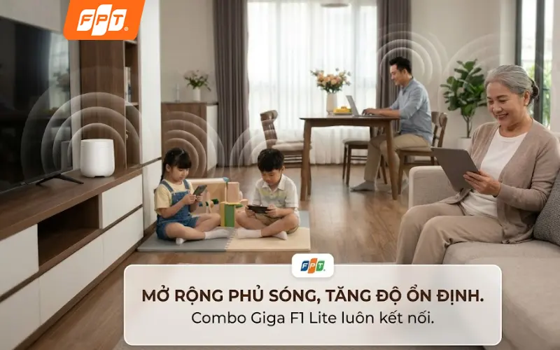 Access Point Combo Giga F1 Lite mở rộng vùng phủ sóng Wifi