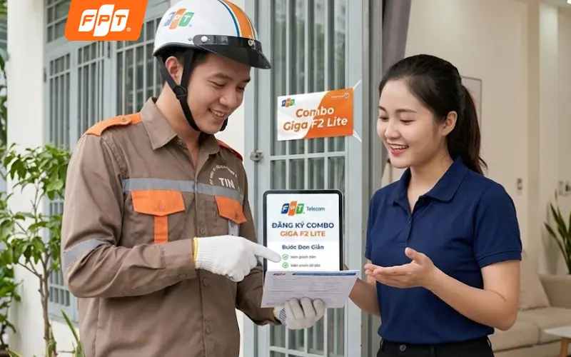 FPT Telecom lắp đặt Combo Giga F2 Lite nhanh chóng đơn giản