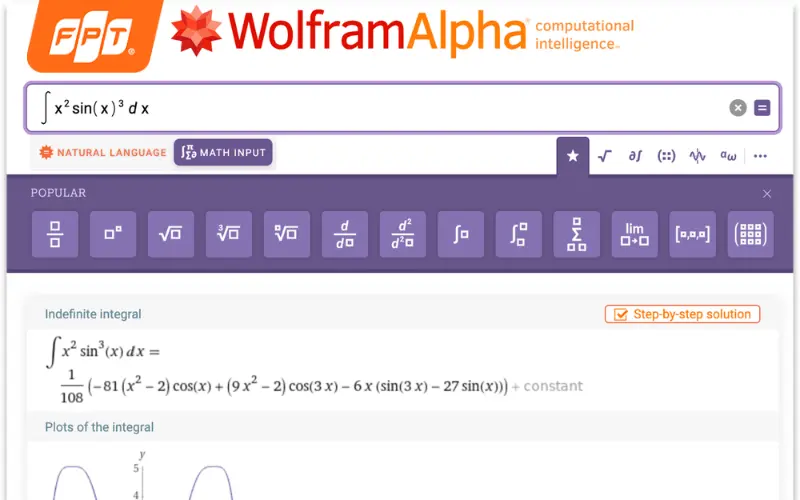 app giải toán miễn phí WolframAlpha