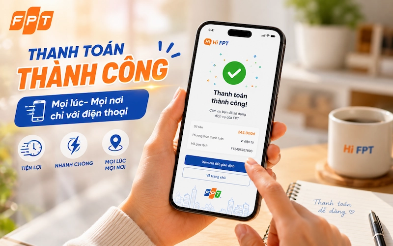 cách đóng tiền mạng FPT qua điện thoại