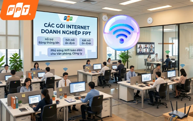 Gói Internet doanh nghiệp FPT băng thông lớn, kết nối ổn định cho văn phòng, công ty