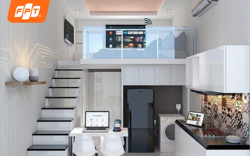 Hệ thống mạng Wifi 6 FPT phủ sóng ổn định hạn chế giật lag cho khu nhà trọ công nhân