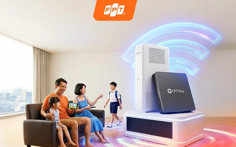 Combo Internet và FPT Play phục vụ giải trí trên Smart TV điện thoại và máy tính