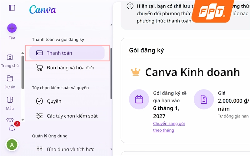 cách hủy canva pro