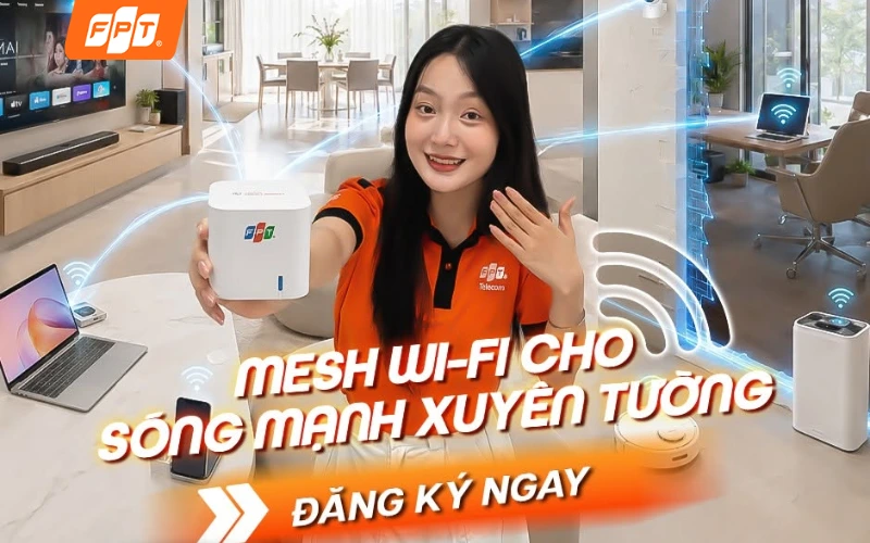 Hộ kinh doanh nhỏ sử dụng internet cáp quang FPT Wifi 6 để vận hành máy POS thanh toán và livestream bán hàng