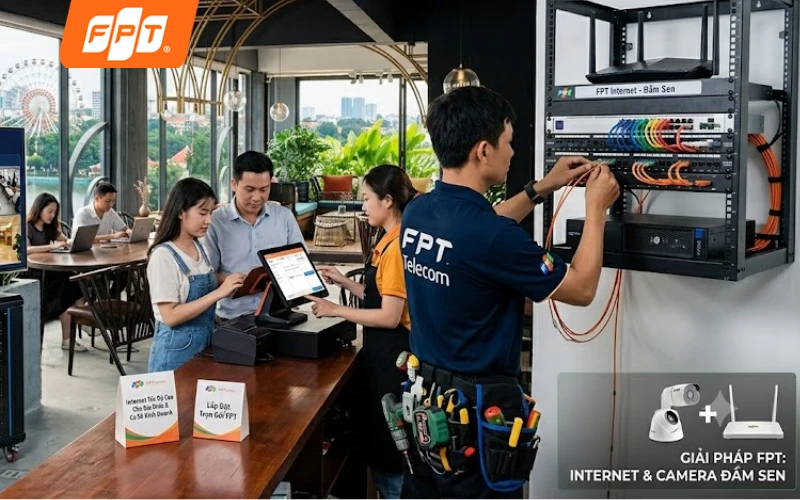 Giải pháp internet FPT Wifi 6 tốc độ cao phục vụ quán ăn cà phê và cơ sở lưu trú quanh Đầm Sen