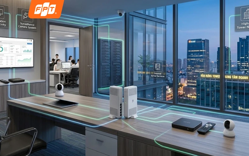 Giải pháp internet doanh nghiệp FPT SpeedX băng thông lớn ổn định cho văn phòng và cao ốc tại phường Hòa Hưng