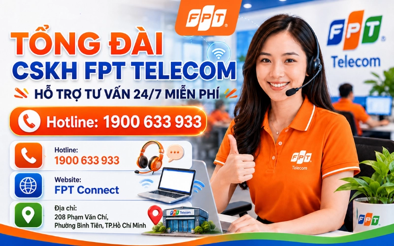 Kỹ thuật viên FPT Telecom sẵn sàng hỗ trợ khảo sát và thi công lắp đặt mạng internet siêu tốc