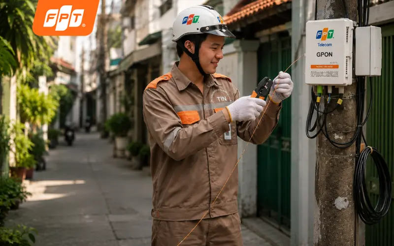 Hạ tầng cáp quang FPT triển khai rộng khắp tuyến đường, khu dân cư phường Bàn Cờ