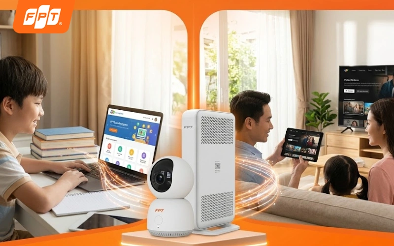 Gói Internet FPT từ 300Mbps phù hợp học tập, làm việc, giải trí hộ gia đình