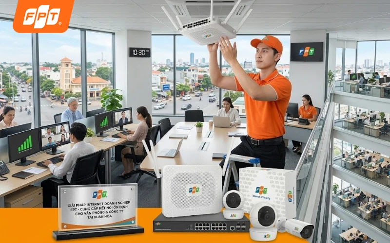 Giải pháp Internet doanh nghiệp FPT đáp ứng kết nối ổn định cho văn phòng, công ty Xuân Hòa