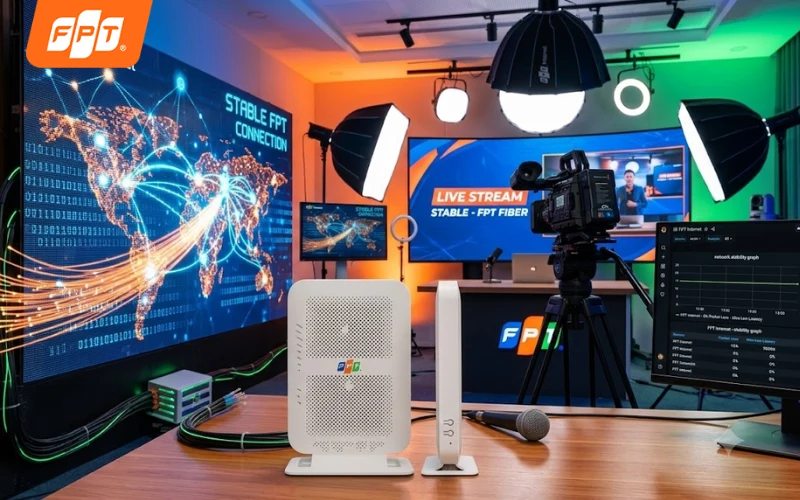 Đường truyền tốc độ upload ổn định giúp livestream sắc nét, xử lý đơn hàng mượt mà