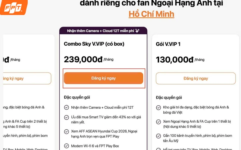 các gói cước ngoại hạng anh phù hợp với từng nhu cầu