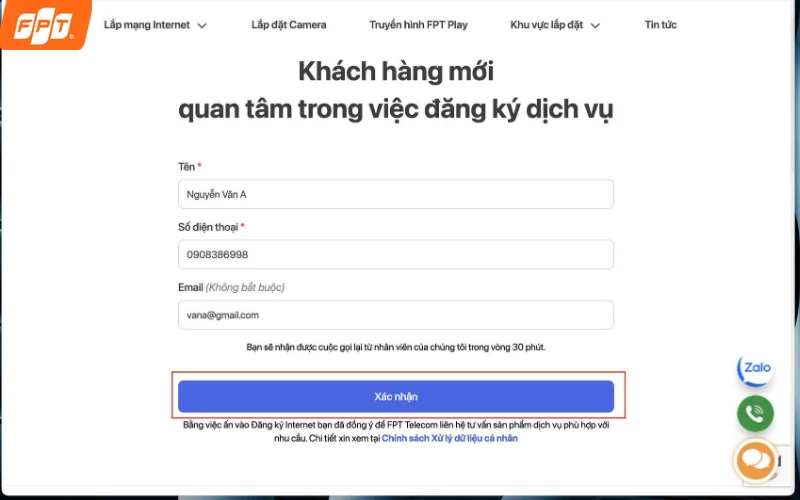 đăng ký tư vấn để được hỗ trợ tại fpt play
