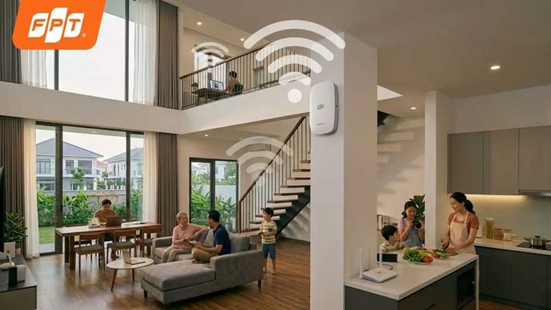 Access Point FPT hỗ trợ mở rộng vùng phủ sóng wifi tại Bảy Hiền