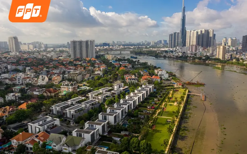 Khu căn hộ cao tầng ven sông Sài Gòn dọc đường Phạm Văn Đồng, phường Hiệp Bình
