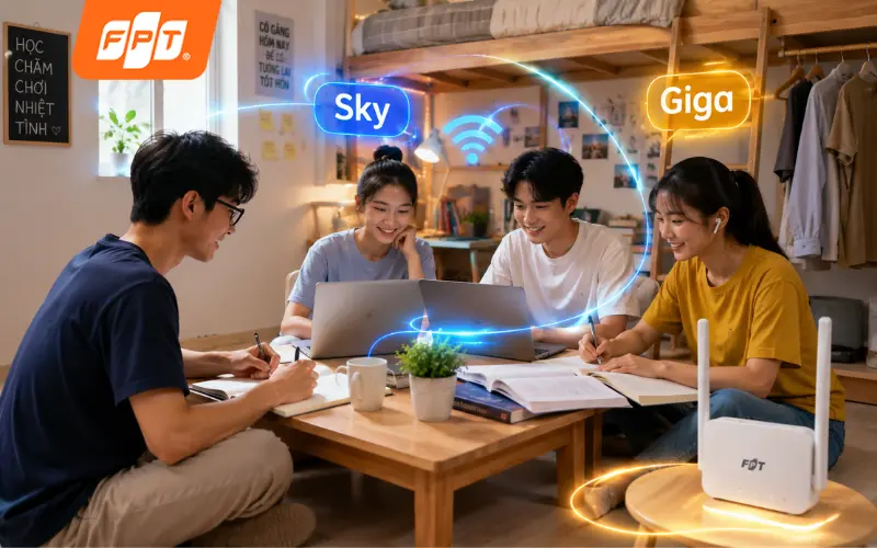 Gói cước internet wifi FPT phường An Nhơn cho sinh viên thuê trọ
