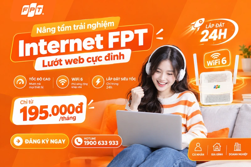 Bảng giá cước internet FPT tại xã Bà Điểm cho hộ gia đình và văn phòng