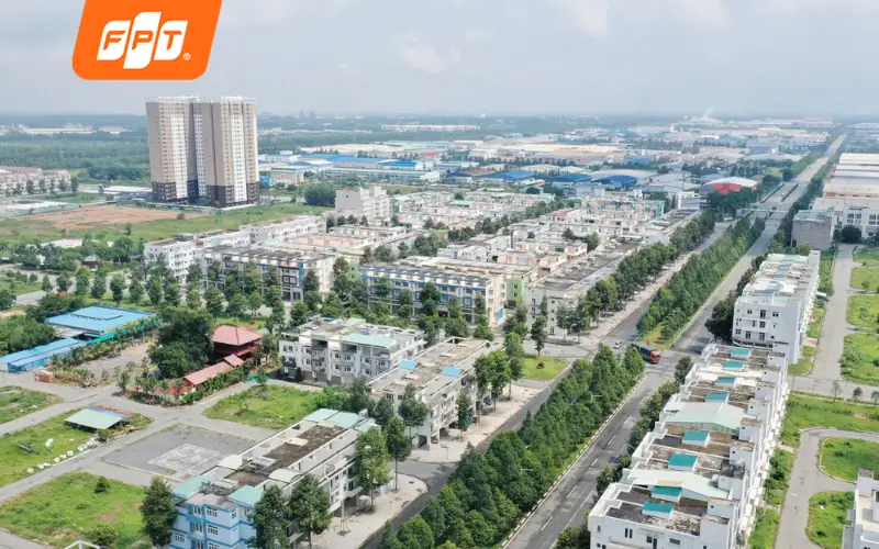Bản đồ hành chính vị trí xã Minh Thạnh (khu vực Dầu Tiếng cũ, giáp Tây Ninh và Đồng Nai) có logo FPT