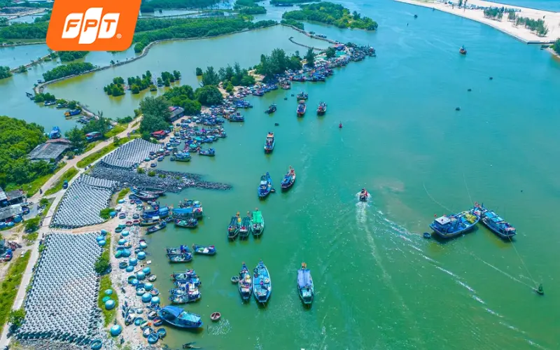Hạ tầng cáp quang FPT tại Xã Phước Hải phủ đến khu dân cư và tỉnh lộ ven biển.