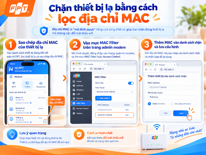 đổi mật khẩu wifi FPT trên ứng dụng Hi FPT