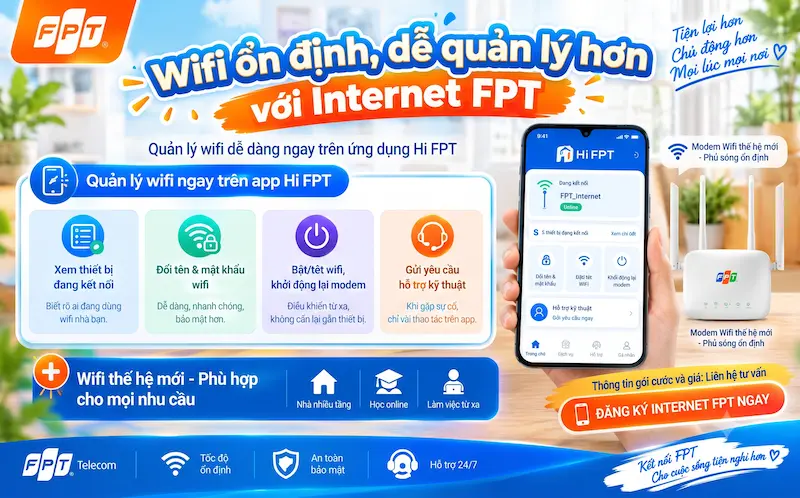 Internet FPT với modem WiFi thế hệ mới giúp kết nối ổn định hơn