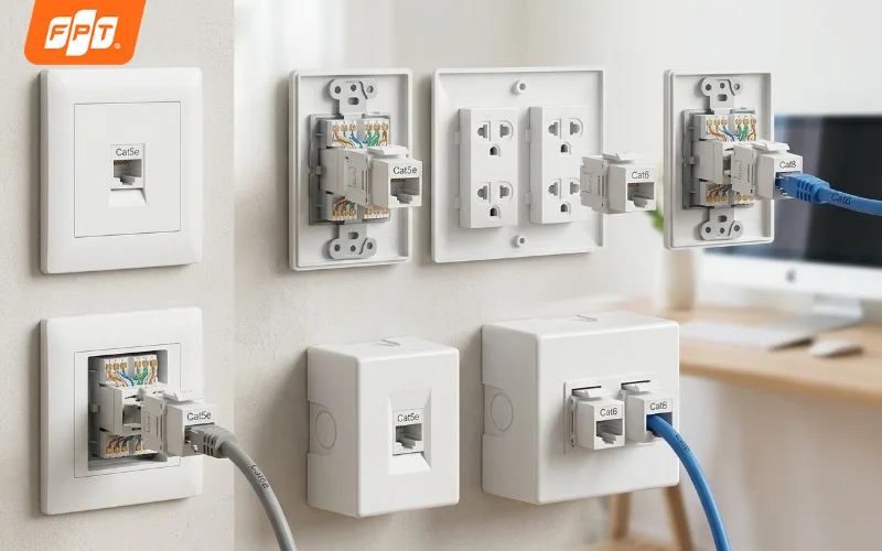 Cách phân biệt nhân ổ cắm mạng chuẩn Cat5e và Cat6 cho hệ thống mạng LAN