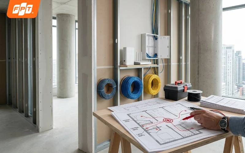 3 việc bắt buộc phải làm trước khi đi dây mạng âm tường căn hộ