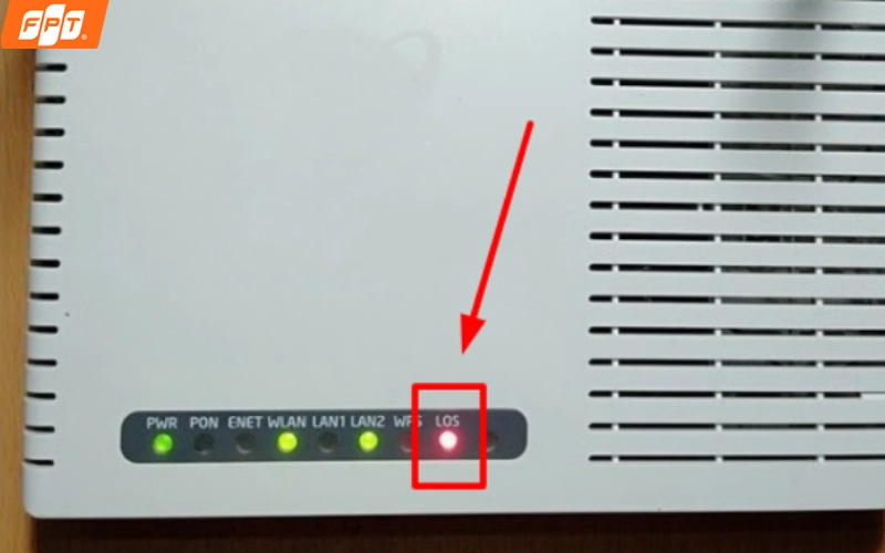 Đèn LOS đỏ trên modem