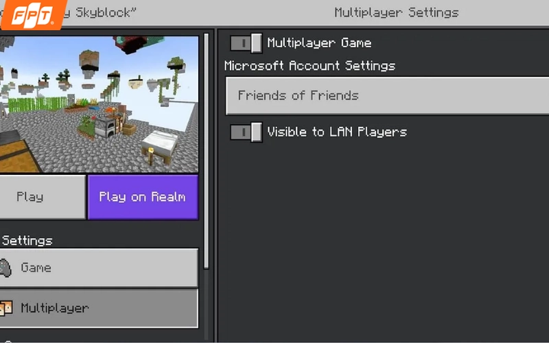 Bật Visible to LAN Players ở host