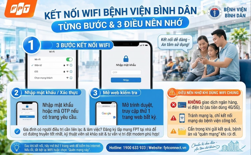 Điện thoại hiển thị từng bước chọn mạng, nhập mật khẩu và xác thực OTP